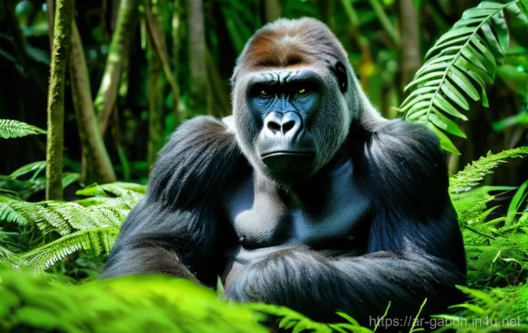 가봉 국립공원에서 만나는 야생동물 - **Gabon's Untouched Rainforest Serenity**
    "A breathtaking wide shot of an untouched, vibrant rai...