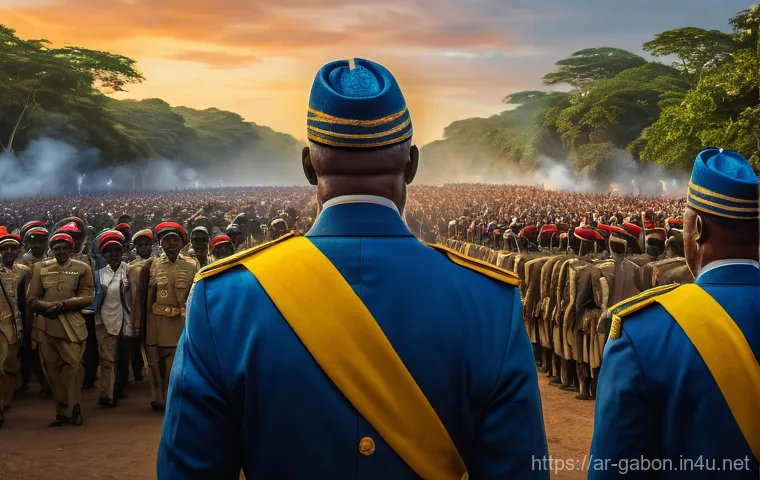 가봉 독립 과정 - **Image Prompt: Dawn of Independence**
    A vibrant, historical realism painting-style image depict...